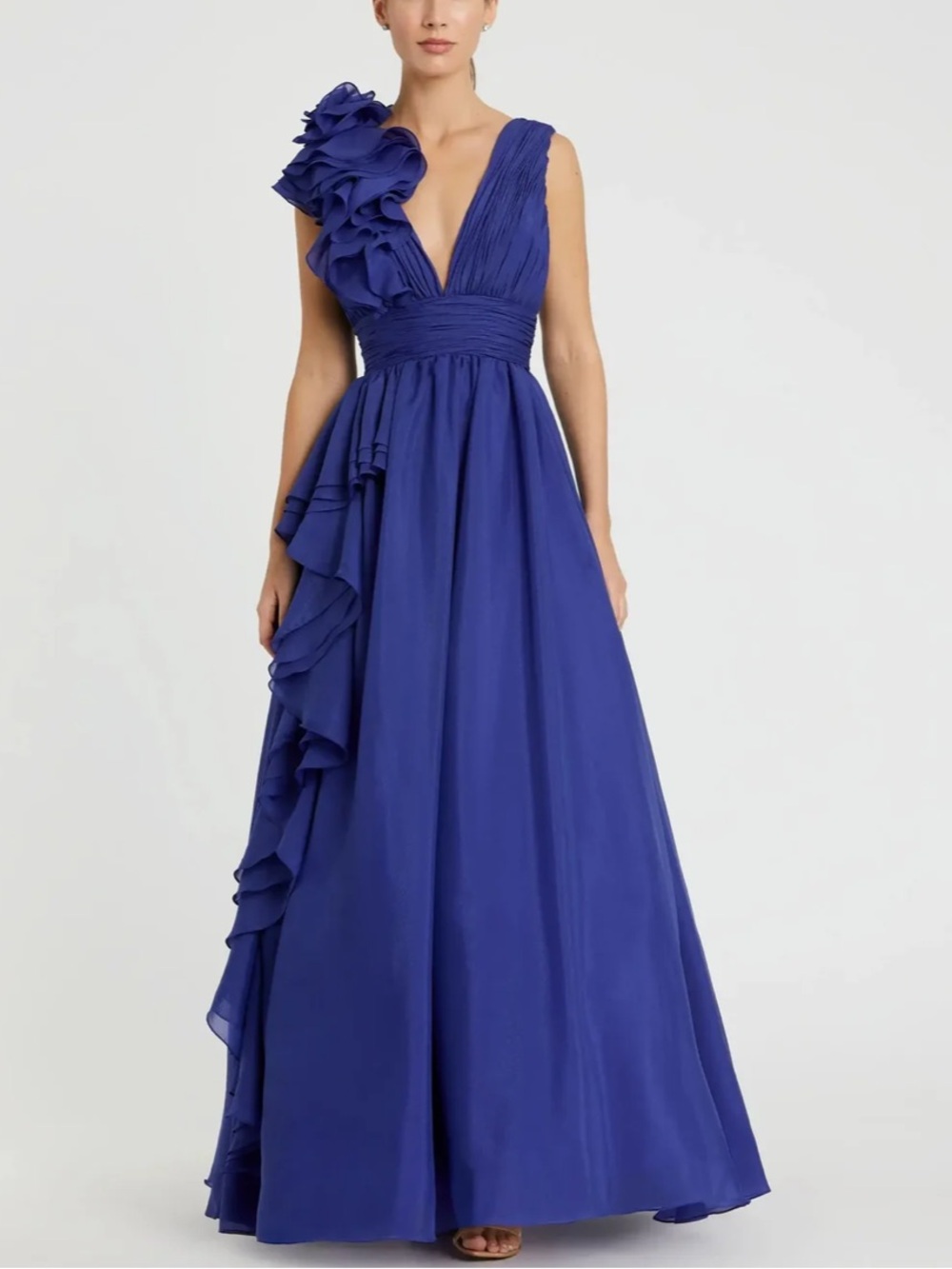 NWOT Mac Duggal ruffle organza ball gown